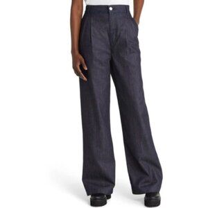 NWT FRAME Pleat Wide Leg Denim pants Chino Trousers Rinse size 28
